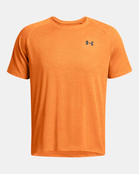 Camiseta de manga corta con textura UA Tech™ para hombre, Orange, pdpMainDesktop image number 3